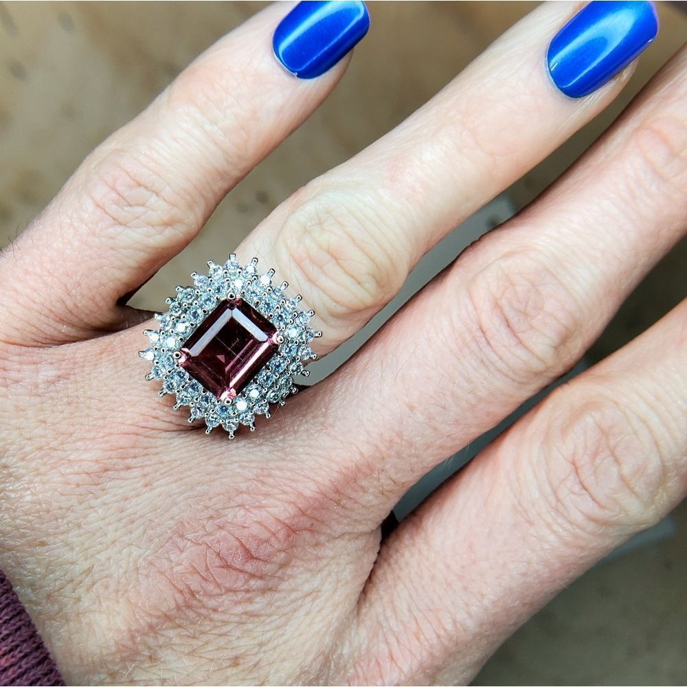 NWOT 925 Sterling Silver Pink Morganite Ring - Picture 6 of 16